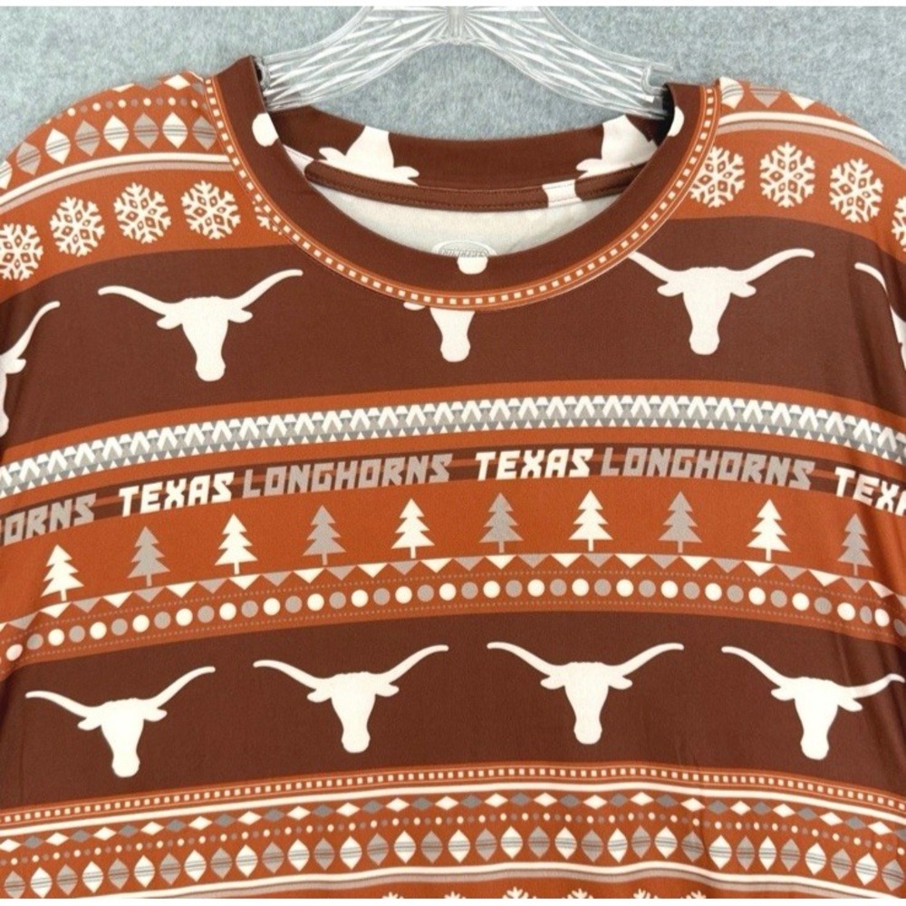 Concepts Sport Texas Longhorns Mens Sz M Burnt Orange Fair Isle Sleepwear Top - Picture 2 of 9